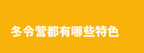 冬令营都有哪些特色？