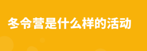 冬令营是什么样的活动？