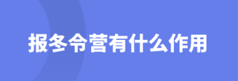 报冬令营有什么作用？