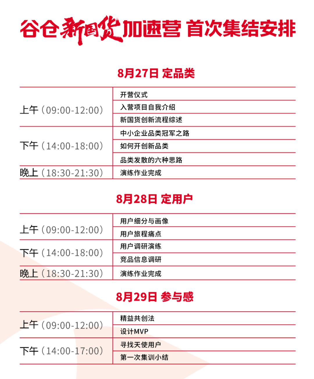 【谷仓新国货加速营34期】集训通知：打造新国货的未来领袖2024年8月